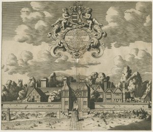 Sandon Hall: gravura, nd [1653-1686] (imprimir) de Michael Burghers
