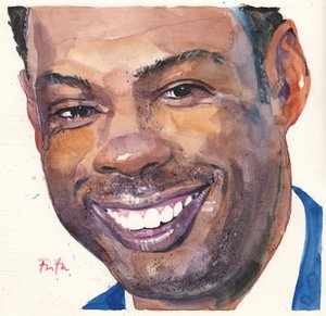 Chris Rock (aguarela) de Michael Frith