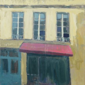 Café Sudoeste de França, 2017 (óleo sobre linho) de Michael G. Clark