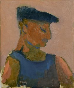 Homem elegante, dia de mercado, 2016 (óleo sobre linho) de Michael G. Clark