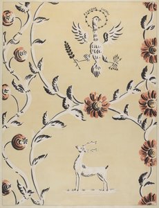 Parede Decorada à Mão Livre, c. 1940.