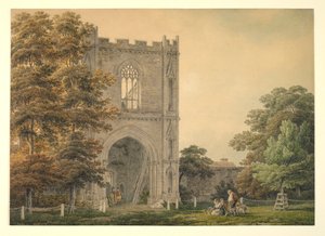 Portal arruinado na abadia, Bury St Edmunds, 1788-1801