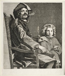 Homem fumando cachimbo e menino pequeno, c. 1660 de Michael Sweerts