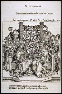 Encontro entre o Papa Pio II e Frederico III, Imperador da Alemanha, ca 1493.