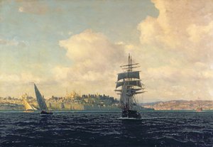Uma Vista de Constantinopla (óleo sobre tela) de Michael Zeno Diemer