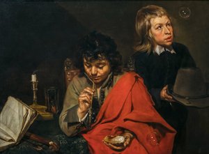 Meninos soprando bolhas, c.1640 (Óleo sobre tela) de Michaelina Wautier