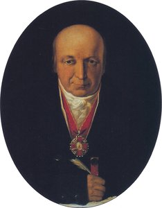 Retrato de Alexander Baranov, chefe da Companhia Russo-Americana, primeiro governador do Alasca russo, 1818