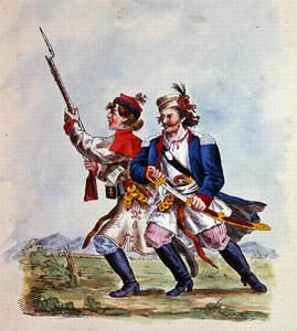 Fantasias do Exército Polaco depois de 1700 (cor litho) de Michal Stachowicz