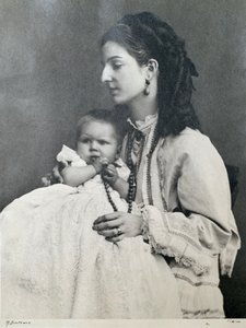 A Rainha Margarida de Saboia com o seu filho Victor Emmanuel de Michel (born Strzembosz) Schemboche
