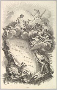 Frontispício para o túmulo de Charles Sackville, conde de Dorset Frontispício para ..., ca. 1736