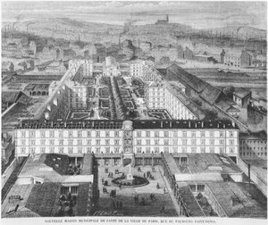 O presente Fernand Widal Hospital, Paris, ilustração de &39;Le Monde Illustre&39;, 1867