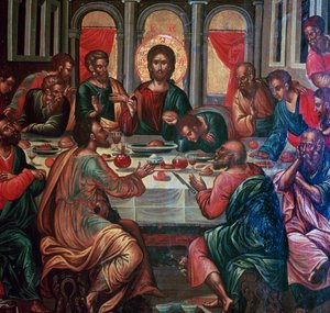 Pintura de ícone da Última Ceia de Michel Damaskinos