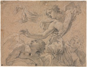 Estudos dos anjos anteriores, Panthea antes de Cyrus verso, 1655-1660.