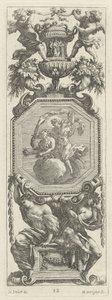 Painel Ornamental encimado por dois Putti e um vaso