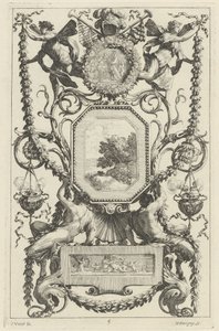 Painel Ornamental encimado por um medalhão com um sacrifício