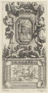 Painel ornamental encimado por uma náiade e um deus do rio