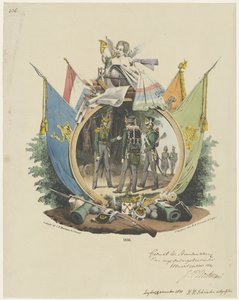 Medalhão com Vrijwillige Jagers der Leidse Hogeschool, 1830 de Michel Mourot