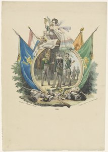 Medalhão com Vrijwillige Jagers der Leidse Hogeschool, 1830 de Michel Mourot