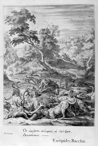 Actaeon se transformou em um veado e devorado por seus cães, 1655