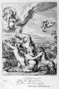 Arethusa Perseguida por Alpheus e transformada em uma fonte, 1655