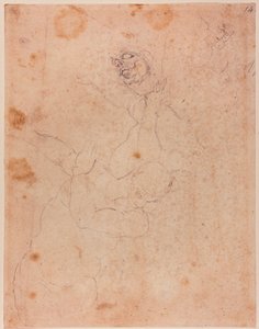 Estudos de figuras, em parte da obra Expulsão do Paraíso da Capela Sistina de Michelangelo (after) Buonarroti
