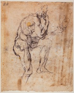Estudo de nu, cópia da luneta de Naason de Michelangelo (after) Buonarroti
