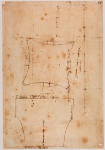 Planta e alçado da capital, século XVI (desenho) de Michelangelo (after) Buonarroti