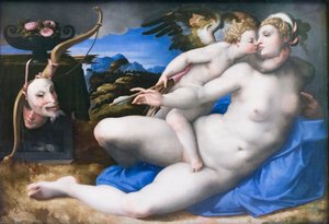 Vénus e Cupido, depois de Michelangelo Buonarroti (óleo sobre painel)