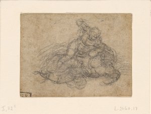 Miguel Ângelo - David e Golias. Estudos arquitectónicos pautados no verso, ca. 1550-1556, I, 32c