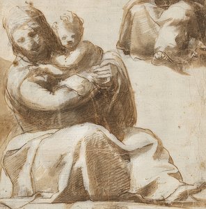 Madonna sentada e criança. Por volta de 1525  de Michelangelo Anselmi