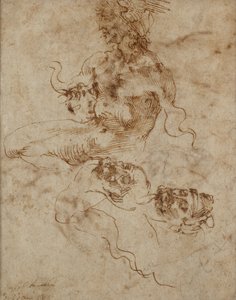 Uma figura semelhante a um Tritão, c1490-1560 de Michelangelo Buonarroti