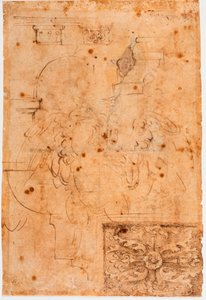 Aquila esboços e estudos de elementos arquitectónicos de Michelangelo Buonarroti