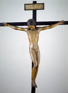 Crucifixo, c.1492-94 (madeira policromada) de Michelangelo Buonarroti