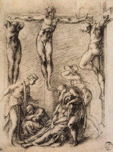 Crucificação, desenho de Michelangelo. Museu do Louvre, Paris de Michelangelo Buonarroti