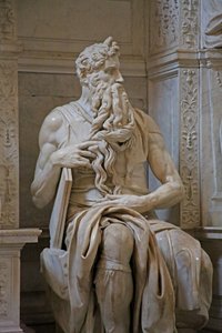 Detalhe de Moisés da tumba de Julius II, 1515 de mármore