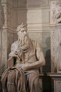 Detalhe de Moisés da tumba de Julius II, 1515 de mármore