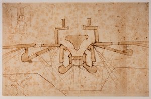 Conceção da fortificação de uma porta de entrada de Michelangelo Buonarroti