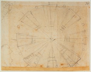 Plano de lanternas para a nova sacristia de Michelangelo Buonarroti