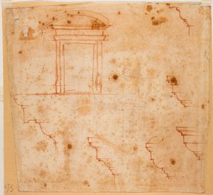 Planos para portais e molduras arquitectónicas de Michelangelo Buonarroti