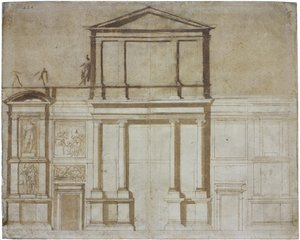 Projeto para a fachada de San Lorenzo em Florença, 1516 de Michelangelo Buonarroti