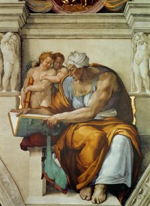 Profetas e Sibyls: Capela Cumaean Sibyl Sistine no Vaticano, 1508-1512. de Michelangelo Buonarroti