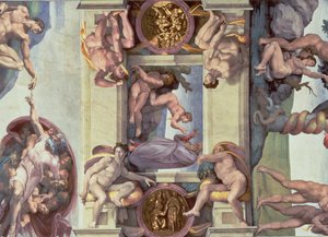 Teto da Capela Sistina (1508-12): A Criação de Eva de Michelangelo Buonarroti