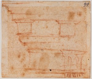 Esboço de entablamento de Michelangelo Buonarroti