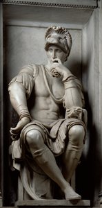 Estátua de Lorenzo de &39;Medici (1449-92), do túmulo de Lorenzo de&39; Medici, 1520-24 (mármore)