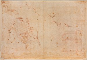 Estudos de monumentos romanos, século XVI (desenho) de Michelangelo Buonarroti