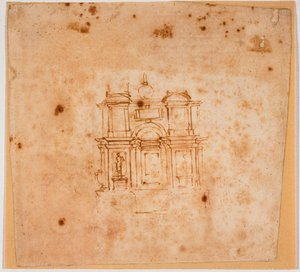 Estudos para um monumento tumular para a Sacristia Nova de Michelangelo Buonarroti