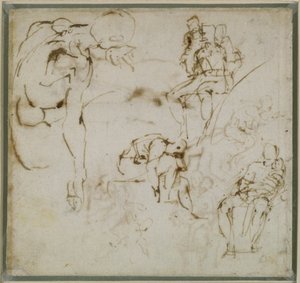 Estudo de Figuras, c.1511 de Michelangelo Buonarroti
