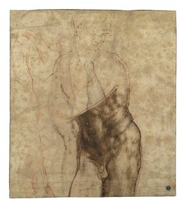 O Cristo Ressuscitado, nu de três quartos olhando para a direita de Michelangelo Buonarroti