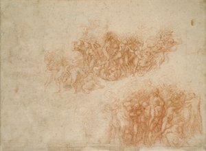 A Adoração da Serpente de Bronze, século XVI de Michelangelo Buonarroti