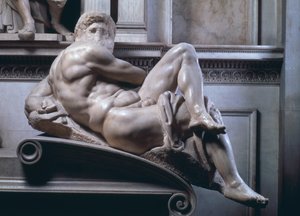 Túmulo de Giuliano de Medici, detalhe do dia, mármore 1520-33